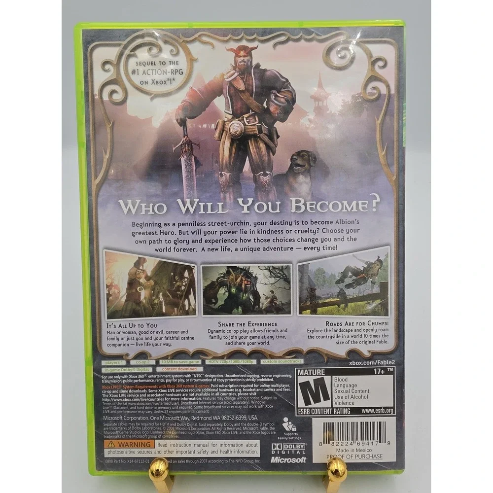 Microsoft Fable II Xbox 360 Video Game RPG Strategy 9CS00002 Manual Included